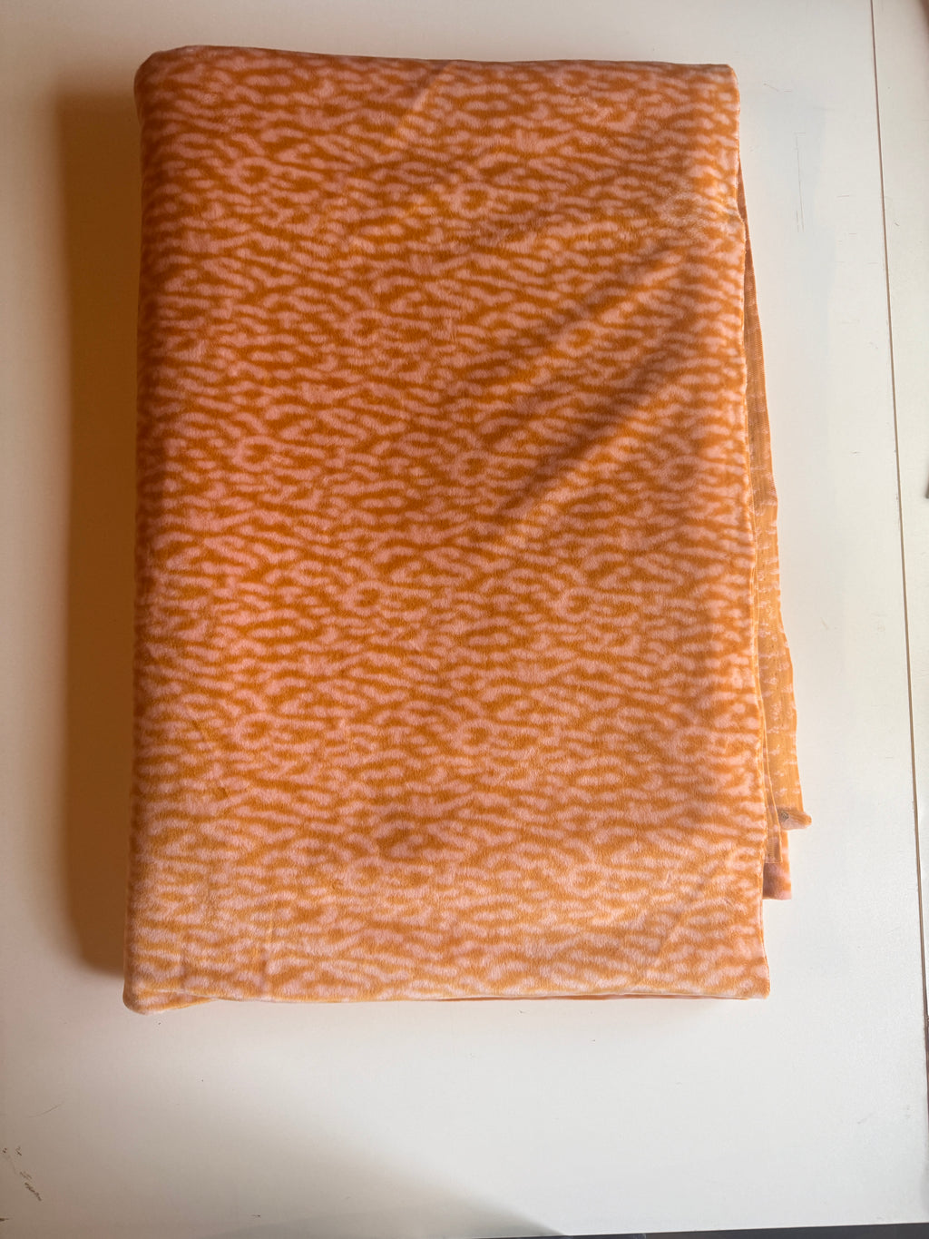 Orange cream Cheetah print Faux Fur