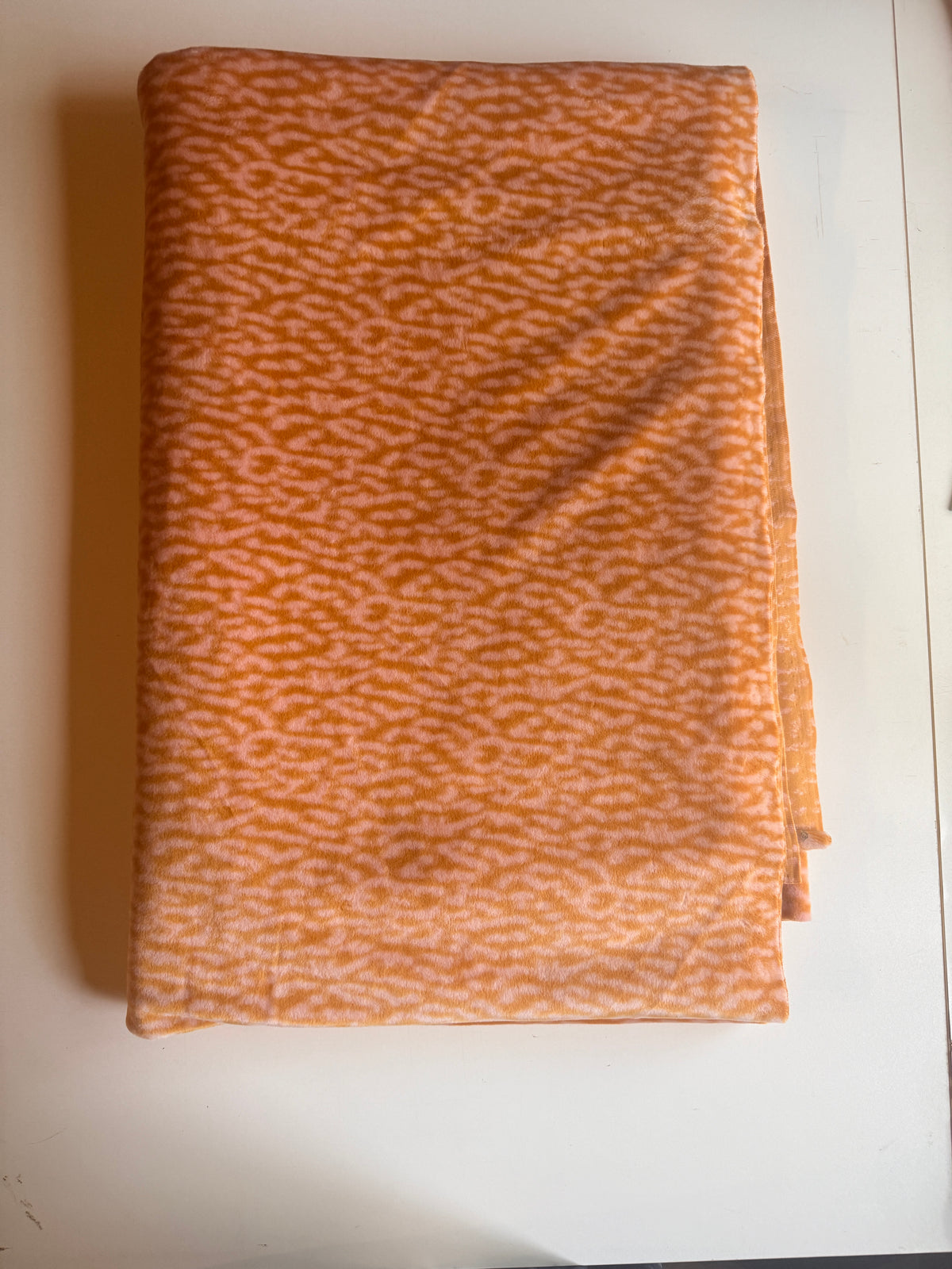 Orange cream Cheetah print Faux Fur