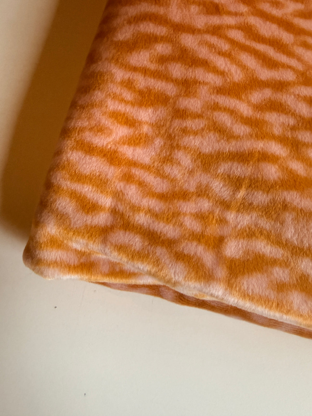 Orange cream Cheetah print Faux Fur
