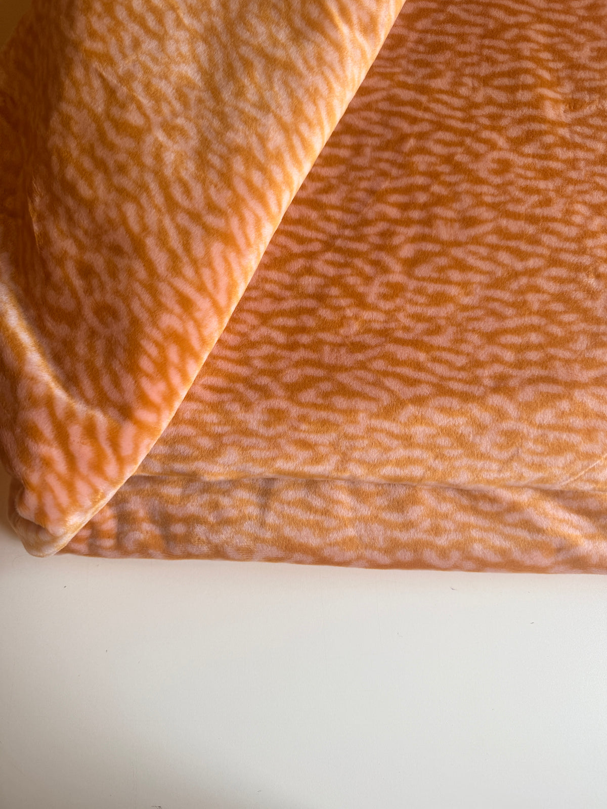 Orange cream Cheetah print Faux Fur