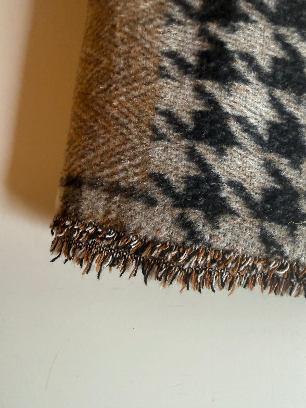 Mixed houndstooth and plaid print faux wool - Deadstock Joann's