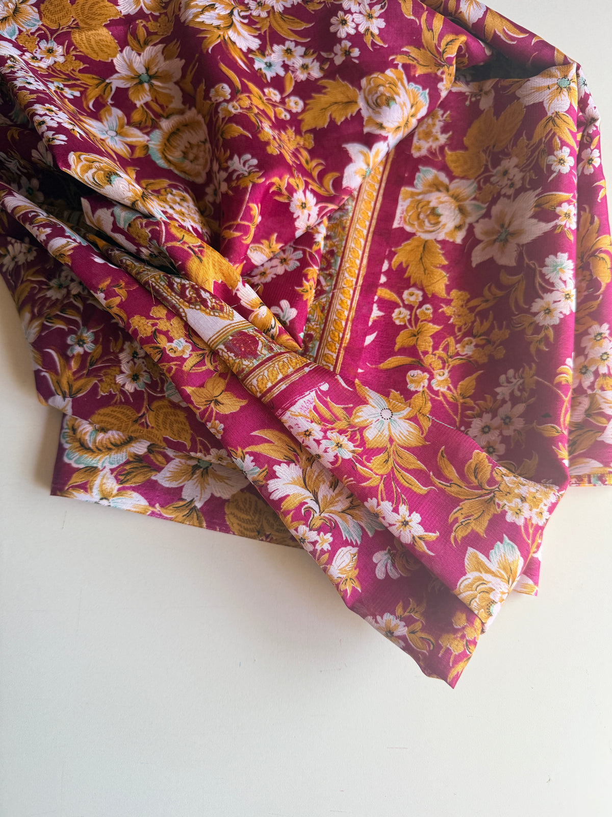 Kaffe Fassett style floral faux silk