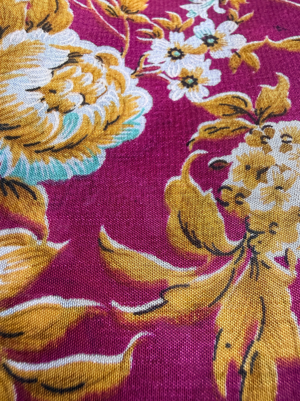 Kaffe Fassett style floral faux silk