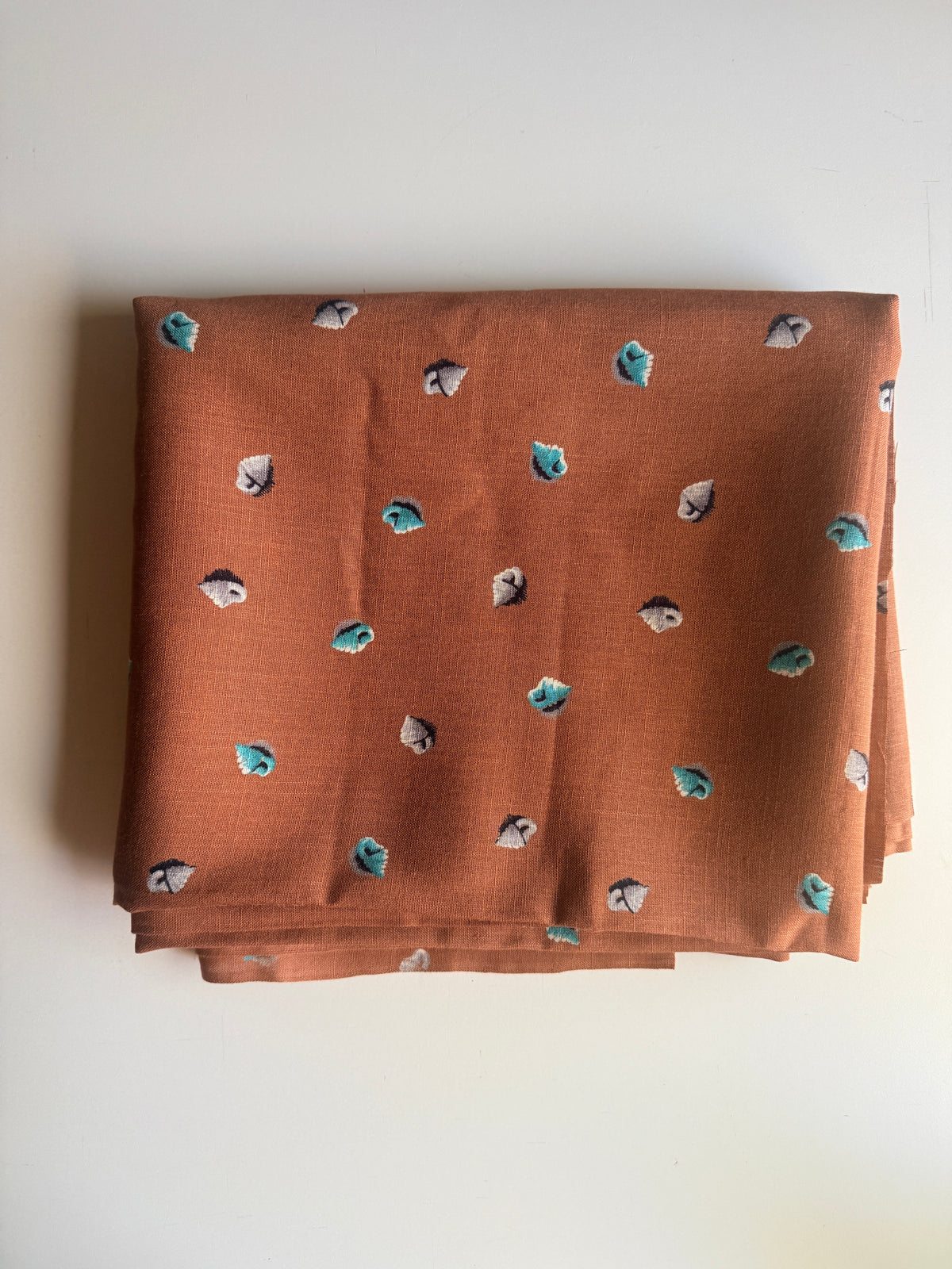 Fish Print rust-colored Linen