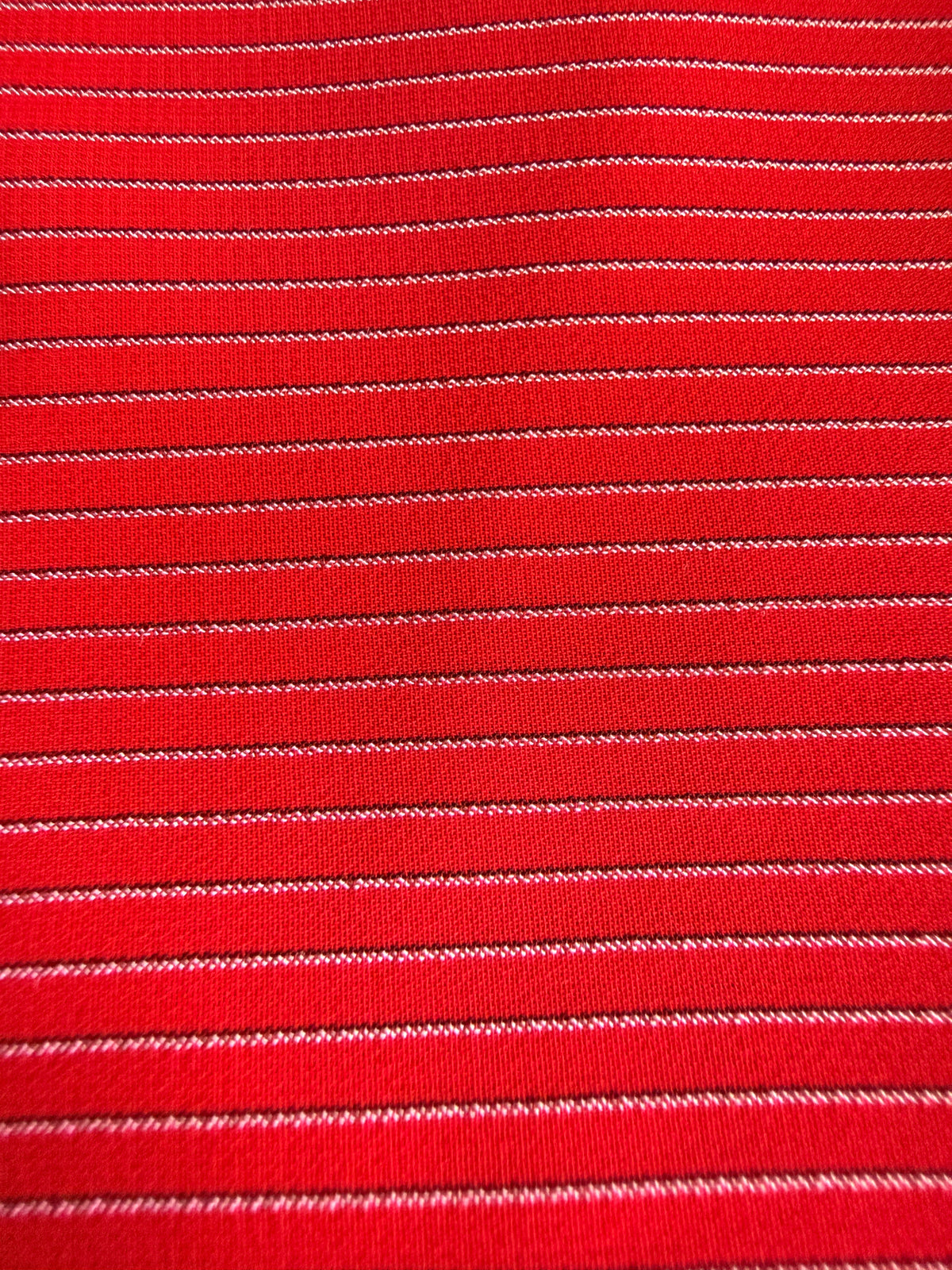 Peppermint Red, black and white Pinstripes