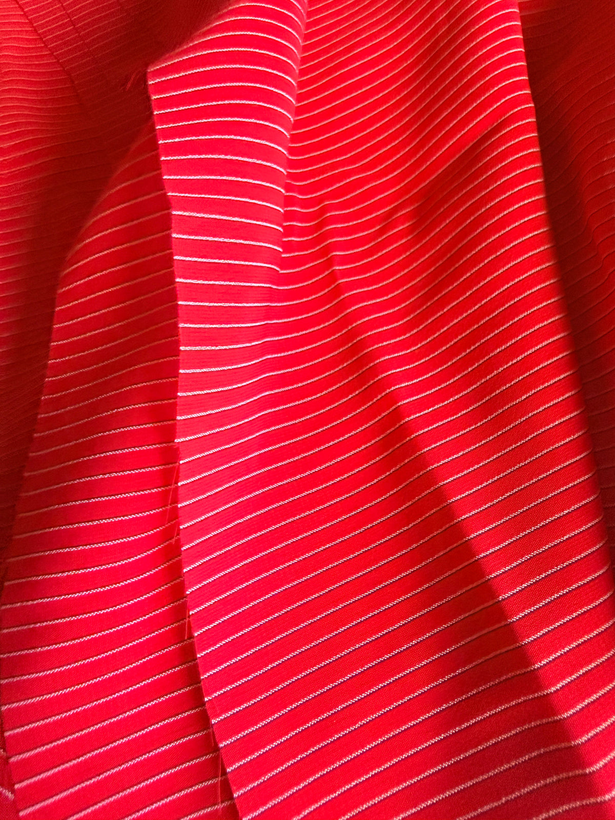 Peppermint Red, black and white Pinstripes