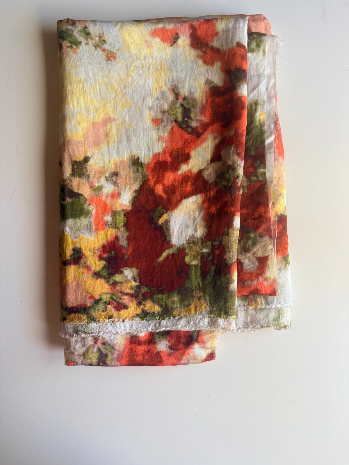 Lightweight Abstract Print Linen Fabric, 2-Yard Pre-Cut