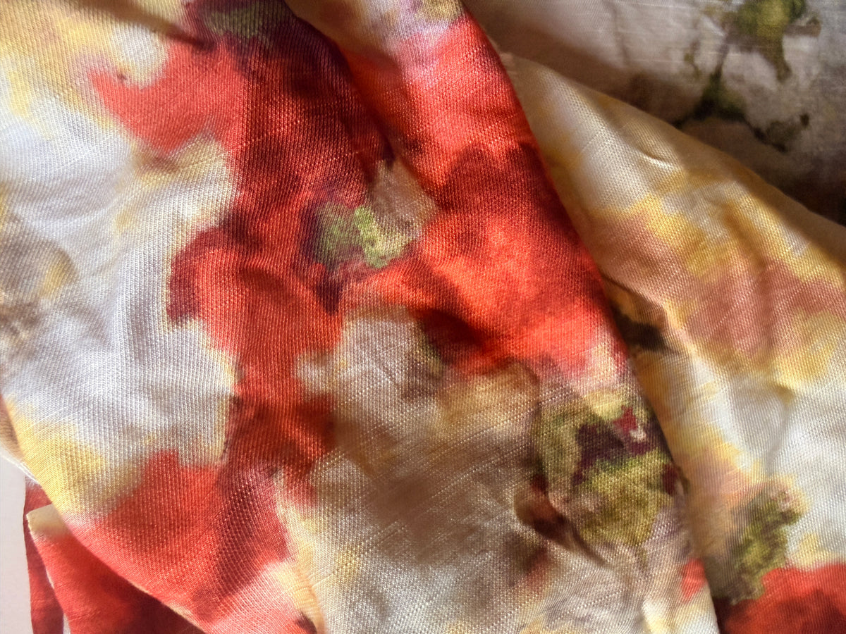 Lightweight Abstract Print Linen Fabric, 2-Yard Pre-Cut