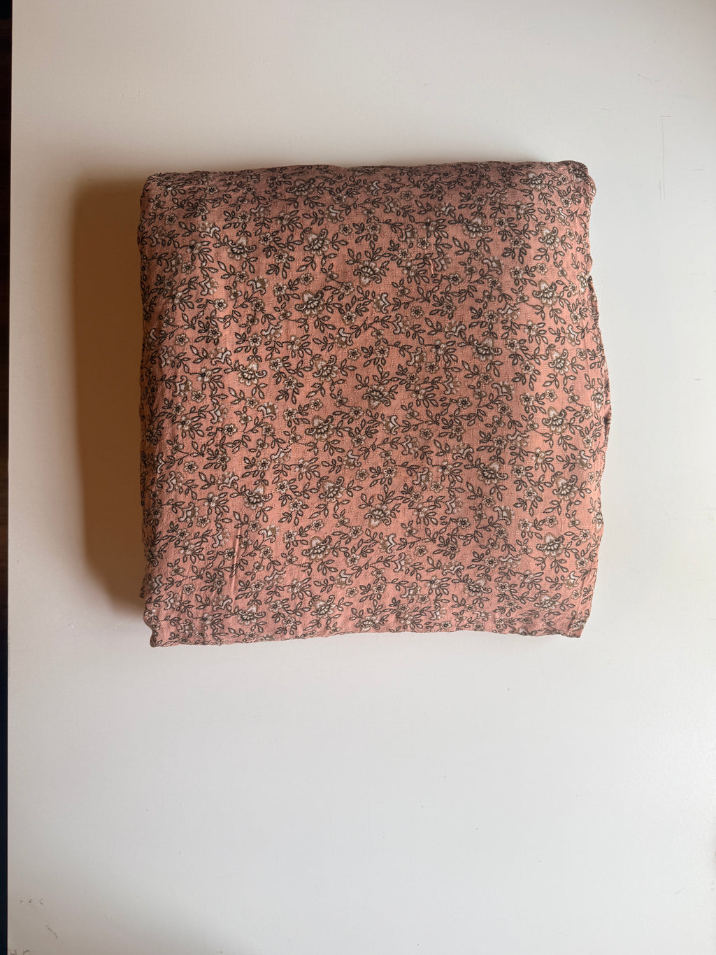 Peach and Cream Floral Cotton Pointelle