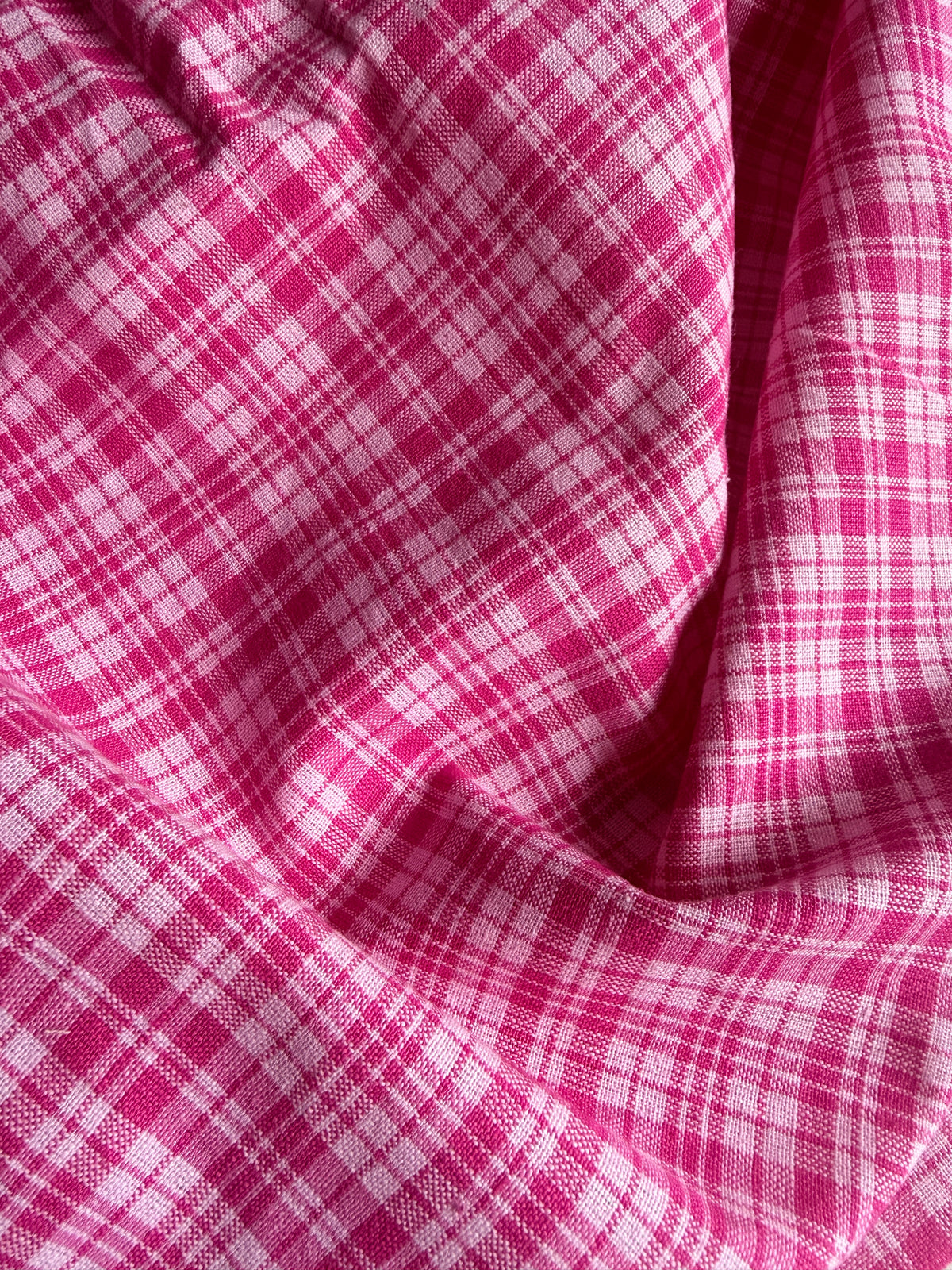 Pink on Pink plaid cotton