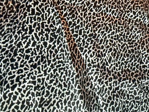 Black-and-white abstract animal print Poly-silk