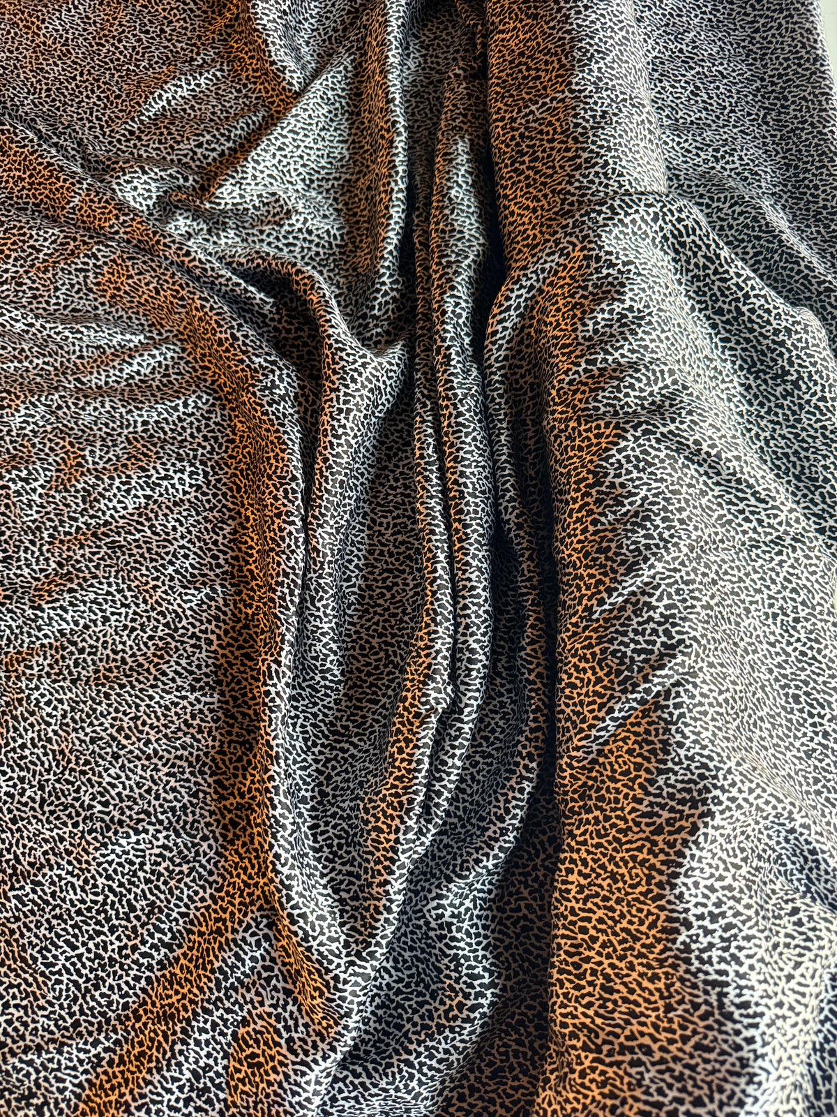 Black-and-white abstract animal print Poly-silk